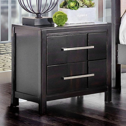 Berenice Espresso Night Stand White, Gray, & Espresso - Visions in Furniture (La Mirada, CA)
