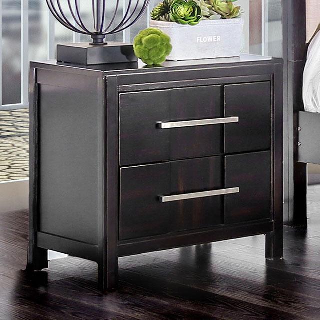 Berenice Espresso Night Stand White, Gray, & Espresso - Visions in Furniture (La Mirada, CA)