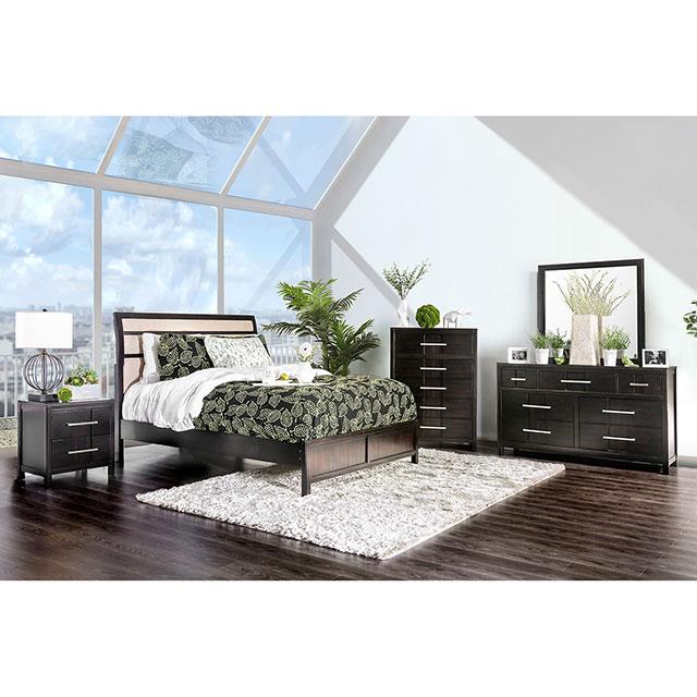 Berenice Espresso Night Stand White, Gray, & Espresso - Visions in Furniture (La Mirada, CA)