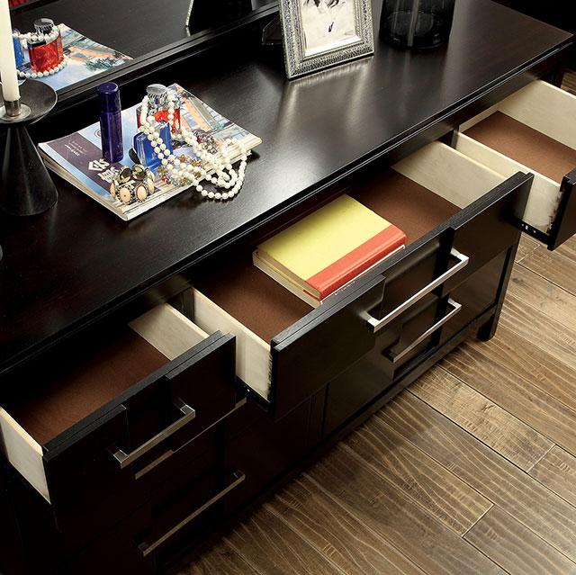 Berenice Espresso Night Stand White, Gray, & Espresso - Visions in Furniture (La Mirada, CA)