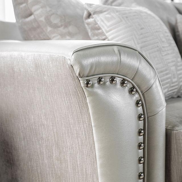 Benigno Love Seat Silver & Gray - Visions in Furniture (La Mirada, CA)