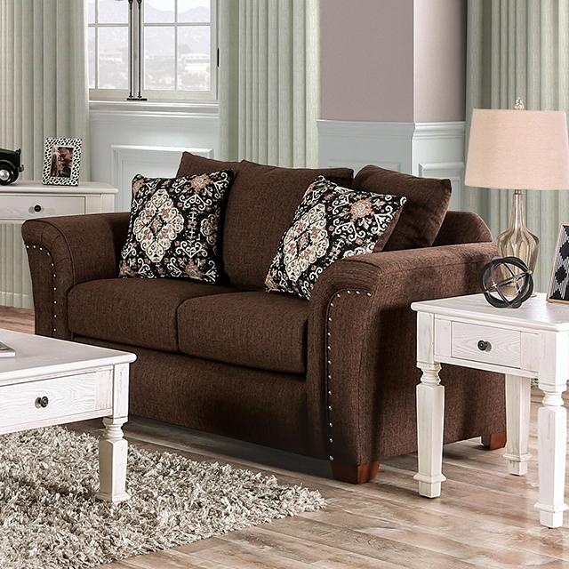 BELSIZE Loveseat Grey, Beige, & Choclate - Visions in Furniture (La Mirada, CA)