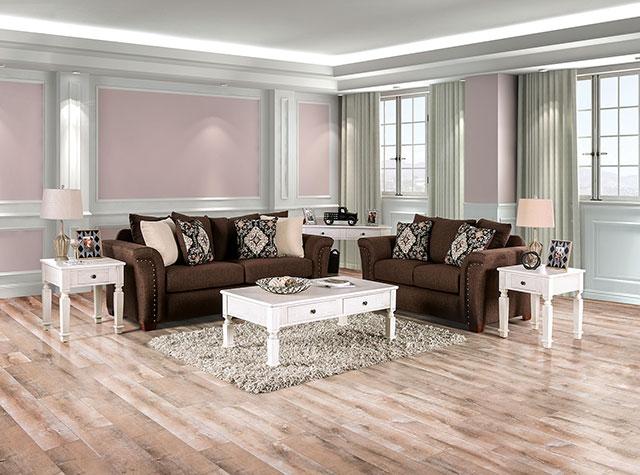 BELSIZE Loveseat Grey, Beige, & Choclate - Visions in Furniture (La Mirada, CA)