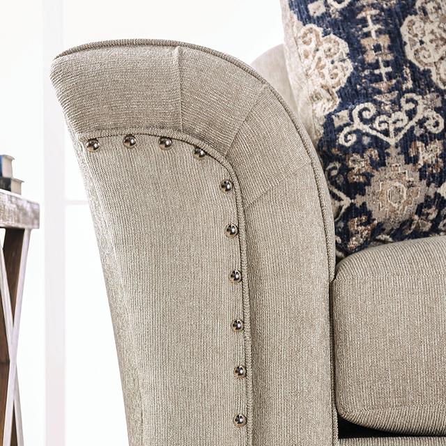 BELSIZE Loveseat Grey, Beige, & Choclate - Visions in Furniture (La Mirada, CA)