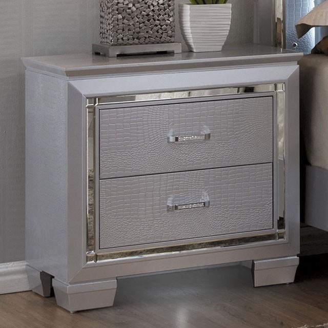 BELLANOVA Silver Night Stand - Visions in Furniture (La Mirada, CA)