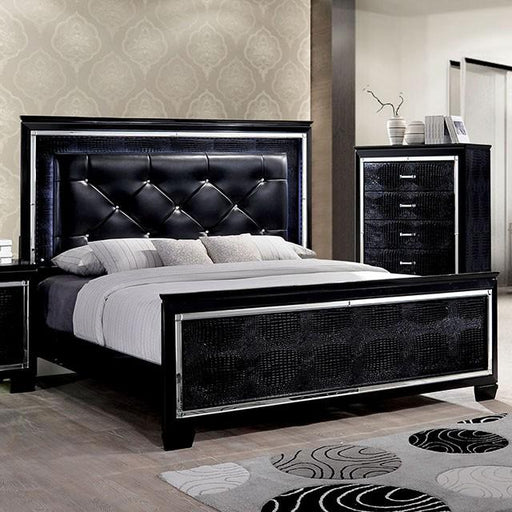 BELLANOVA Black Cal.King, E.King, & Queen Bed - Visions in Furniture (La Mirada, CA)
