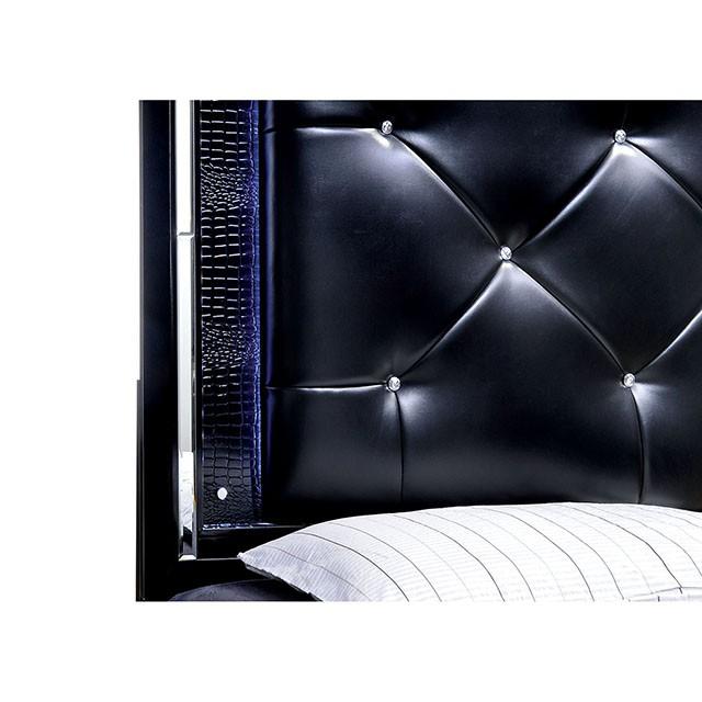 BELLANOVA Black Cal.King, E.King, & Queen Bed - Visions in Furniture (La Mirada, CA)