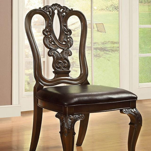 Bellagio Brown Cherry Wooden Side Chair (2/CTN) - Visions in Furniture (La Mirada, CA)