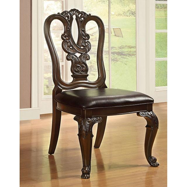 Bellagio Brown Cherry Wooden Side Chair (2/CTN) - Visions in Furniture (La Mirada, CA)