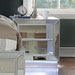 BELLADONNA Night Stand w/ LED & USB, Silver - Visions in Furniture (La Mirada, CA)