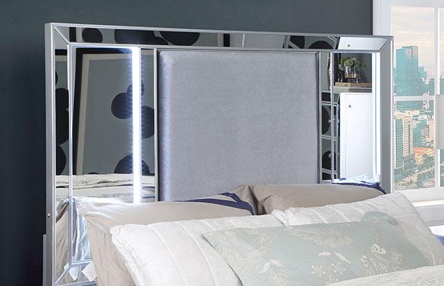 BELLADONNA Cal.King, E.King & Queen Bed, Silver - Visions in Furniture (La Mirada, CA)