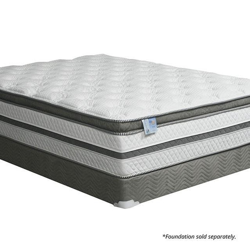 SIDDALEE White/Gray 16" Euro Pillow Top Mattress, Queen - Visions in Furniture (La Mirada, CA)