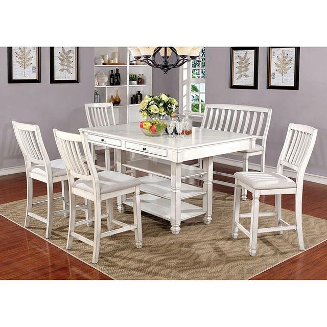 Kaliyah Antique White Counter Ht. Chair (2/CTN) - Visions in Furniture (La Mirada, CA)