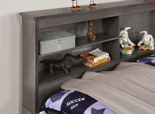 TIBALT Twin DayBed w/ Trundle, Dark Gray - Visions in Furniture (La Mirada, CA)