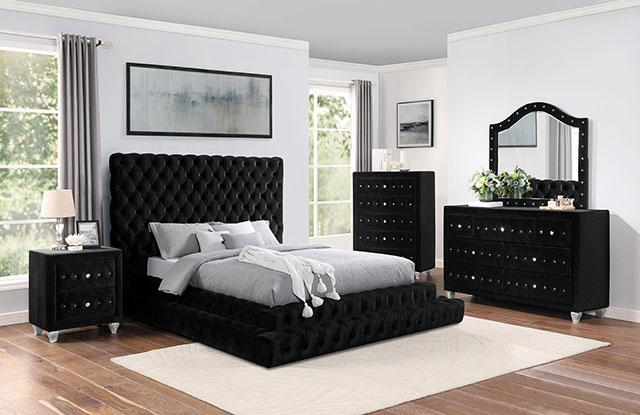 STEFANIA E.King & Queen Bed, Black & Gray - Visions in Furniture (La Mirada, CA)