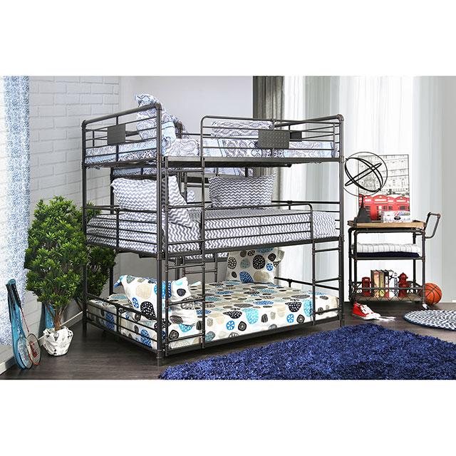 Olga I Antique Black Full/Full Bunk Bed - Visions in Furniture (La Mirada, CA)