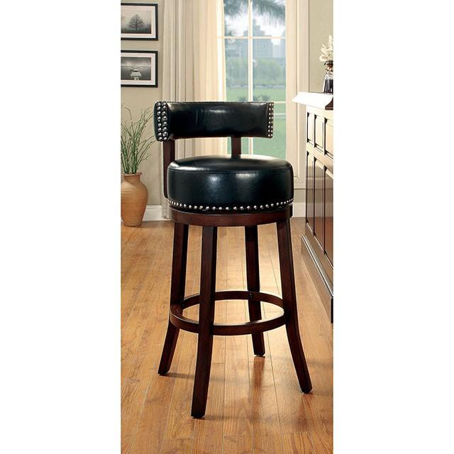 SHIRLEY Dark Oak/Black 24" Bar Stool - Visions in Furniture (La Mirada, CA)