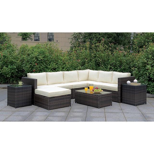 Ilona Brown/Beige Ottoman - Visions in Furniture (La Mirada, CA)