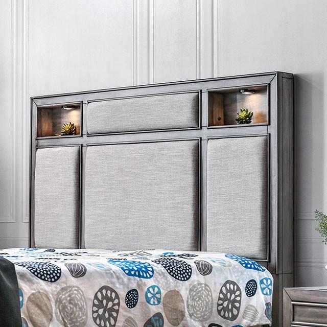 DAPHNE Gray Cal.King, E.King & Queen Bed - Visions in Furniture (La Mirada, CA)