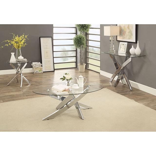 LAILA Chrome End Table - Visions in Furniture (La Mirada, CA)