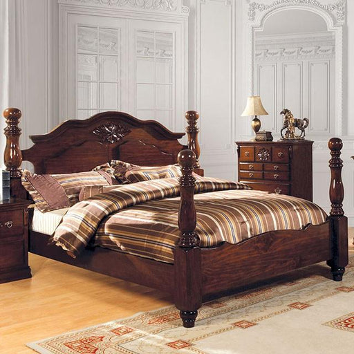 Tuscan II Glossy Dark Pine Cal.King, E.King, & Queen Bed - Visions in Furniture (La Mirada, CA)