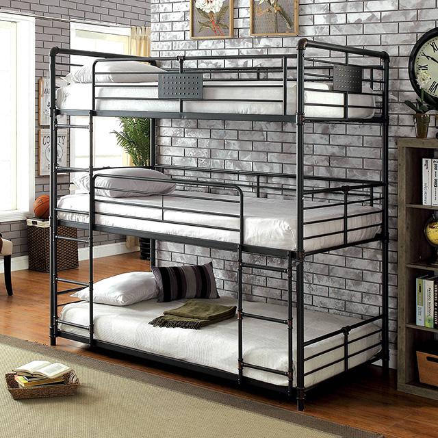 Olga I Antique Black Full/Full Bunk Bed - Visions in Furniture (La Mirada, CA)