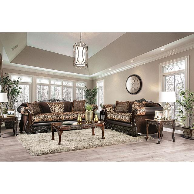 Newdale Brown/Gold Sofa - Visions in Furniture (La Mirada, CA)