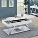 TITUS Coffee Table, White/Chrome - Visions in Furniture (La Mirada, CA)