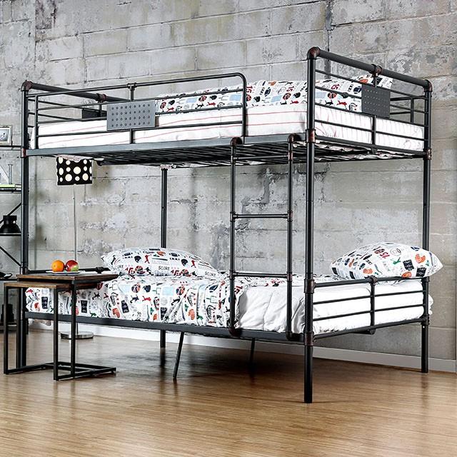 Olga I Antique Black Full/Full Bunk Bed - Visions in Furniture (La Mirada, CA)