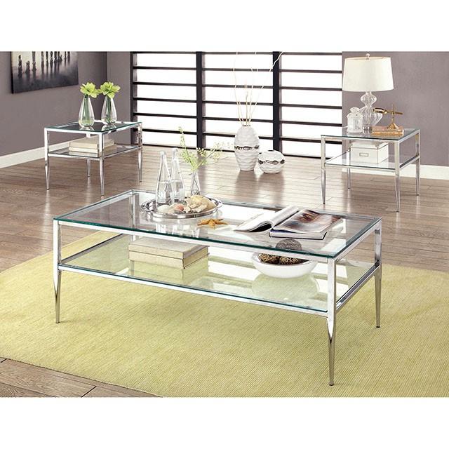 TANIKA Chrome Coffee Table, Chrome - Visions in Furniture (La Mirada, CA)