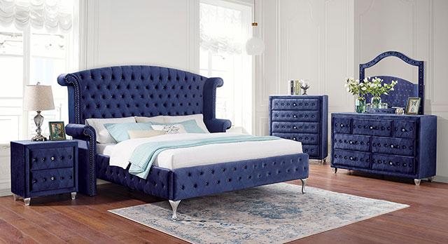 Alzir Bed Grey & Blue - Visions in Furniture (La Mirada, CA)