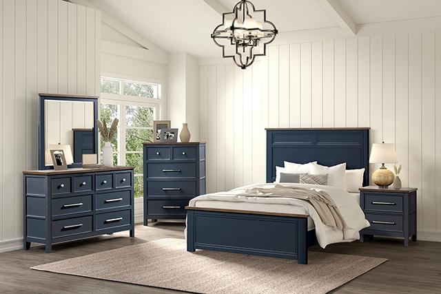 Pinetop 4 & 5 Piece Twin Bedroom Set White & Blue