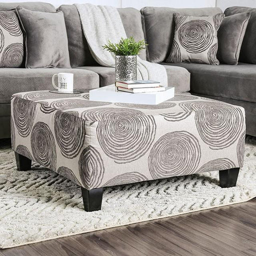 Bonaventura Gray/Pattern Ottoman - Visions in Furniture (La Mirada, CA)