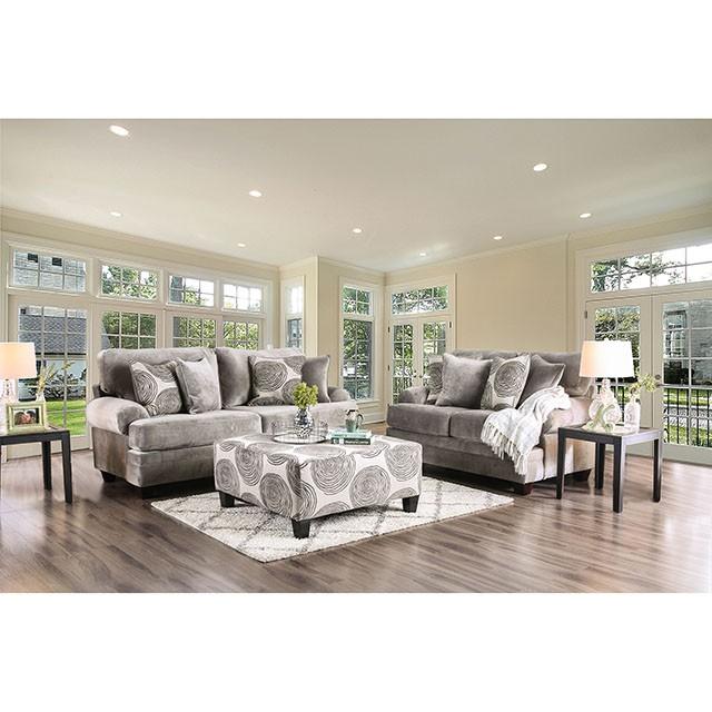 Bonaventura Gray/Pattern Love Seat - Visions in Furniture (La Mirada, CA)
