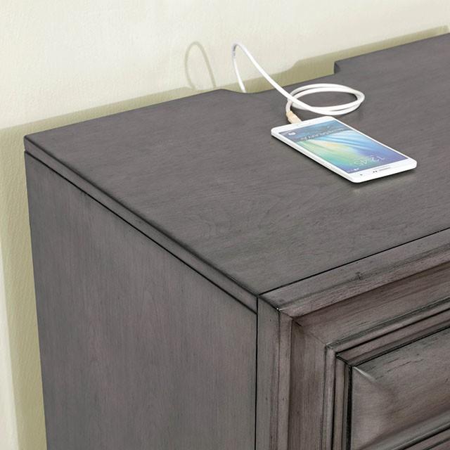 Brandt Gray Night Stand - Visions in Furniture (La Mirada, CA)