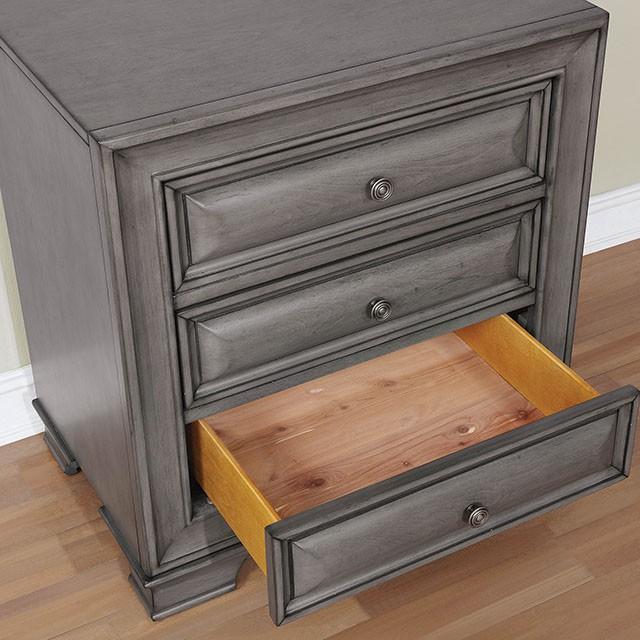 Brandt Gray Night Stand - Visions in Furniture (La Mirada, CA)