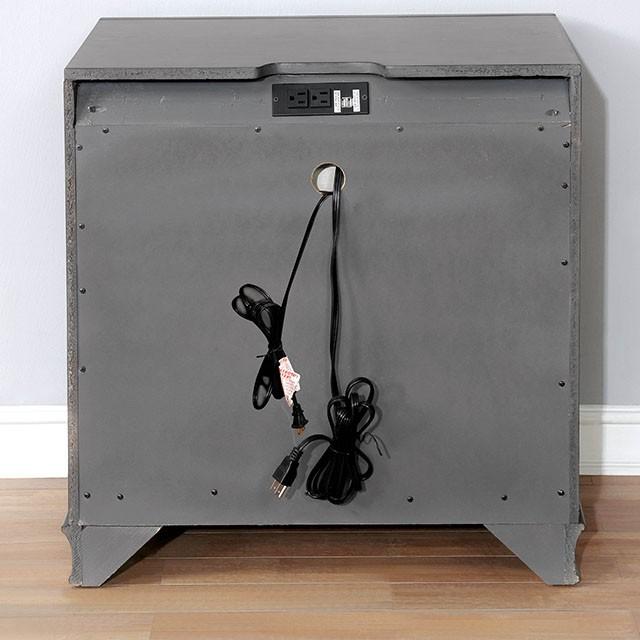 Brandt Gray Night Stand - Visions in Furniture (La Mirada, CA)