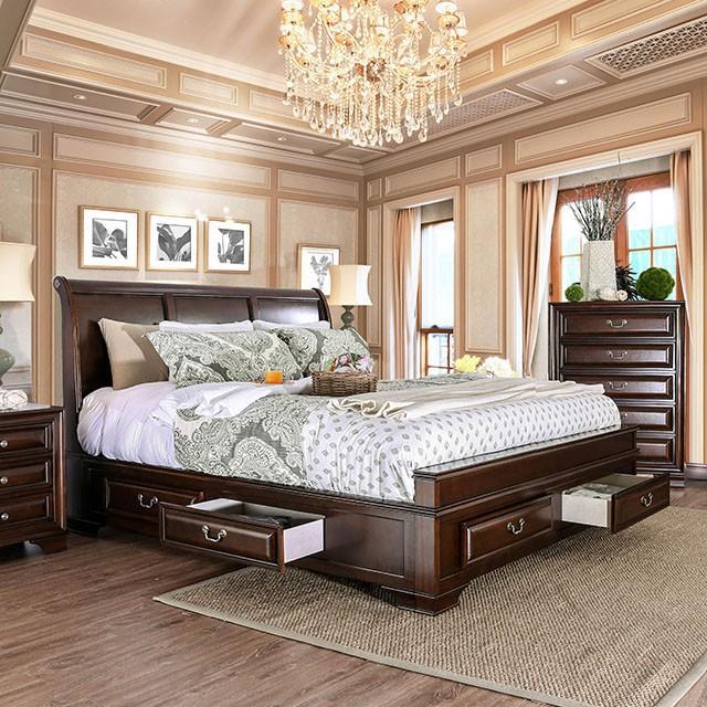 Brandt Bed Chrome & Gray - Visions in Furniture (La Mirada, CA)