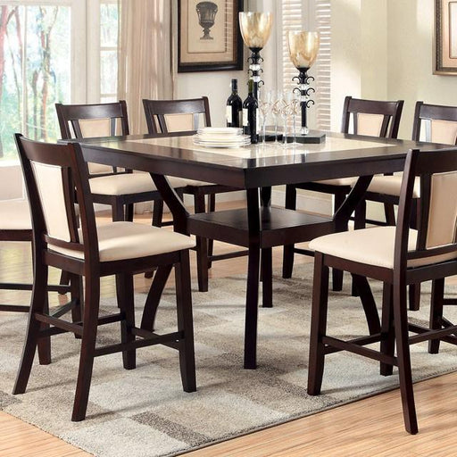BRENT II Dark Cherry/Ivory Counter Ht. Table w/ Insert - Visions in Furniture (La Mirada, CA)