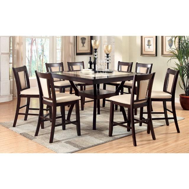 BRENT II Dark Cherry/Ivory Counter Ht. Table w/ Insert - Visions in Furniture (La Mirada, CA)