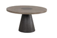 Broager 5 Pc Dining Table Set (White Caster Chairs) Rustic Oak - Visions in Furniture (La Mirada, CA)