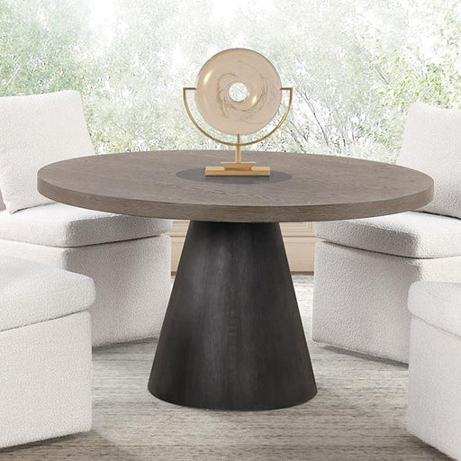 Broager 5 Pc Dining Table Set (White Caster Chairs) Rustic Oak - Visions in Furniture (La Mirada, CA)