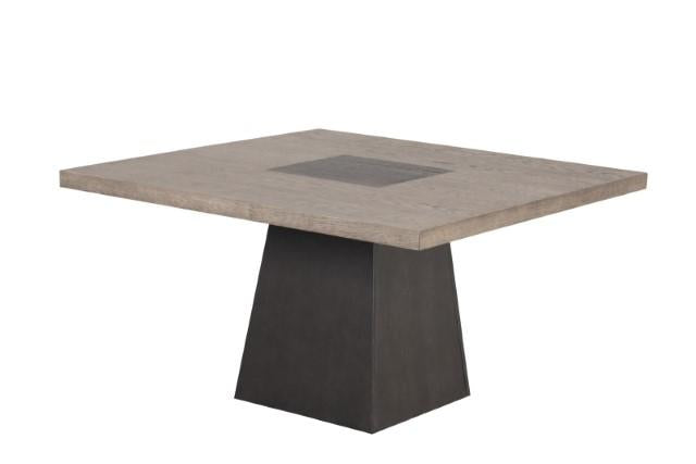 Broager 5 Pc Dining Table Set (White Caster Chairs) Walnut - Visions in Furniture (La Mirada, CA)