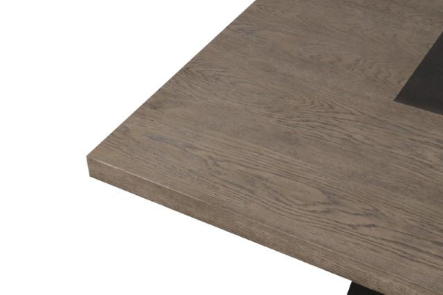 Broager 5 Pc Dining Table Set (White Caster Chairs) Walnut - Visions in Furniture (La Mirada, CA)