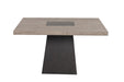 Broager 5 Pc Dining Table Set (White Caster Chairs) Walnut - Visions in Furniture (La Mirada, CA)
