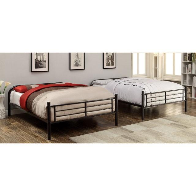 BROCKET Black Metal Full/Full Bunk Bed - Visions in Furniture (La Mirada, CA)