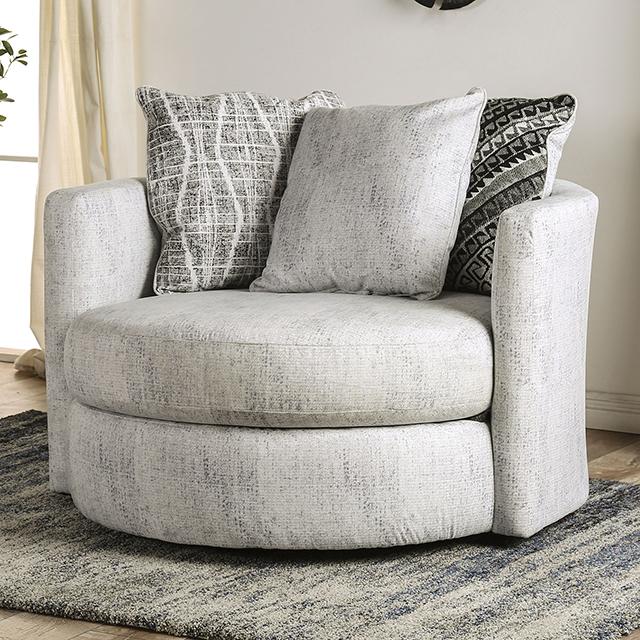 EIMEAR Swivel Chair, Off-white/Black - Visions in Furniture (La Mirada, CA)
