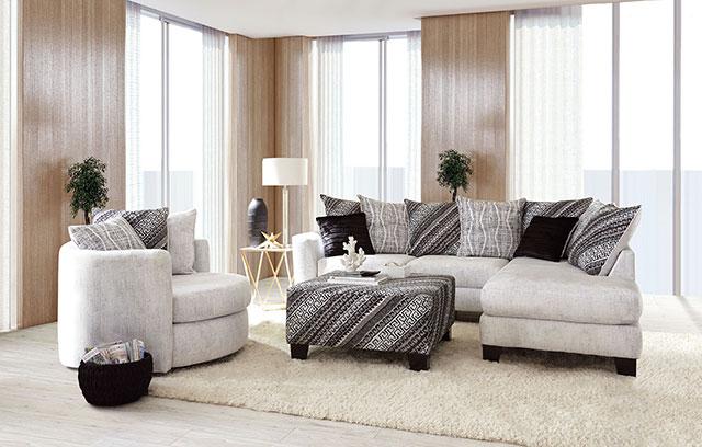 EIMEAR Swivel Chair, Off-white/Black - Visions in Furniture (La Mirada, CA)