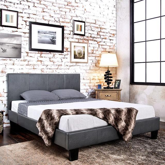 Winn Park Cal.King, E.King, Twin, & Full Bed Chrome, Gray, Brown, & Chrome - Visions in Furniture (La Mirada, CA)