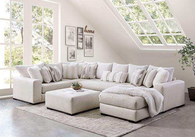 WARRENTON Ottoman, Ivory - Visions in Furniture (La Mirada, CA)